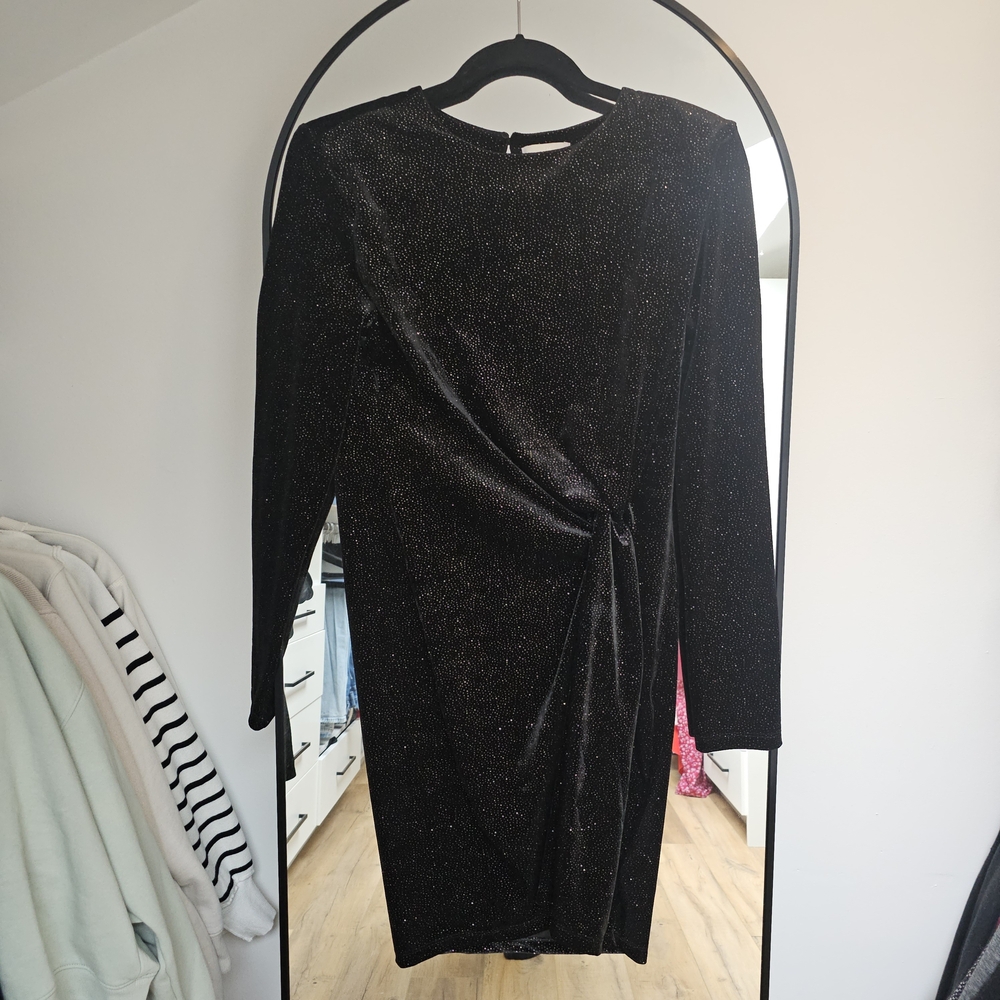 H&M Black Sparkle Long Sleeve Dress